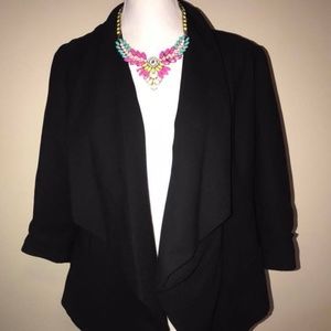 Mossimo Womens Drape Front Style Black Blazer